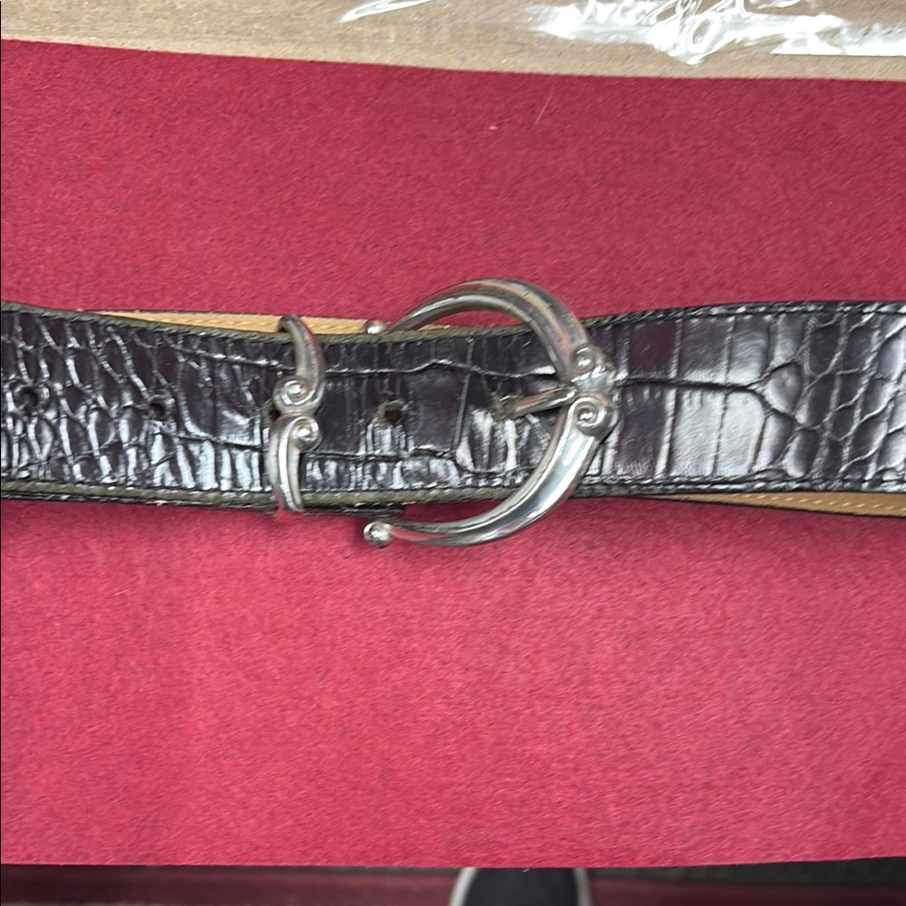 Mens Black Crocodile Leather Belt